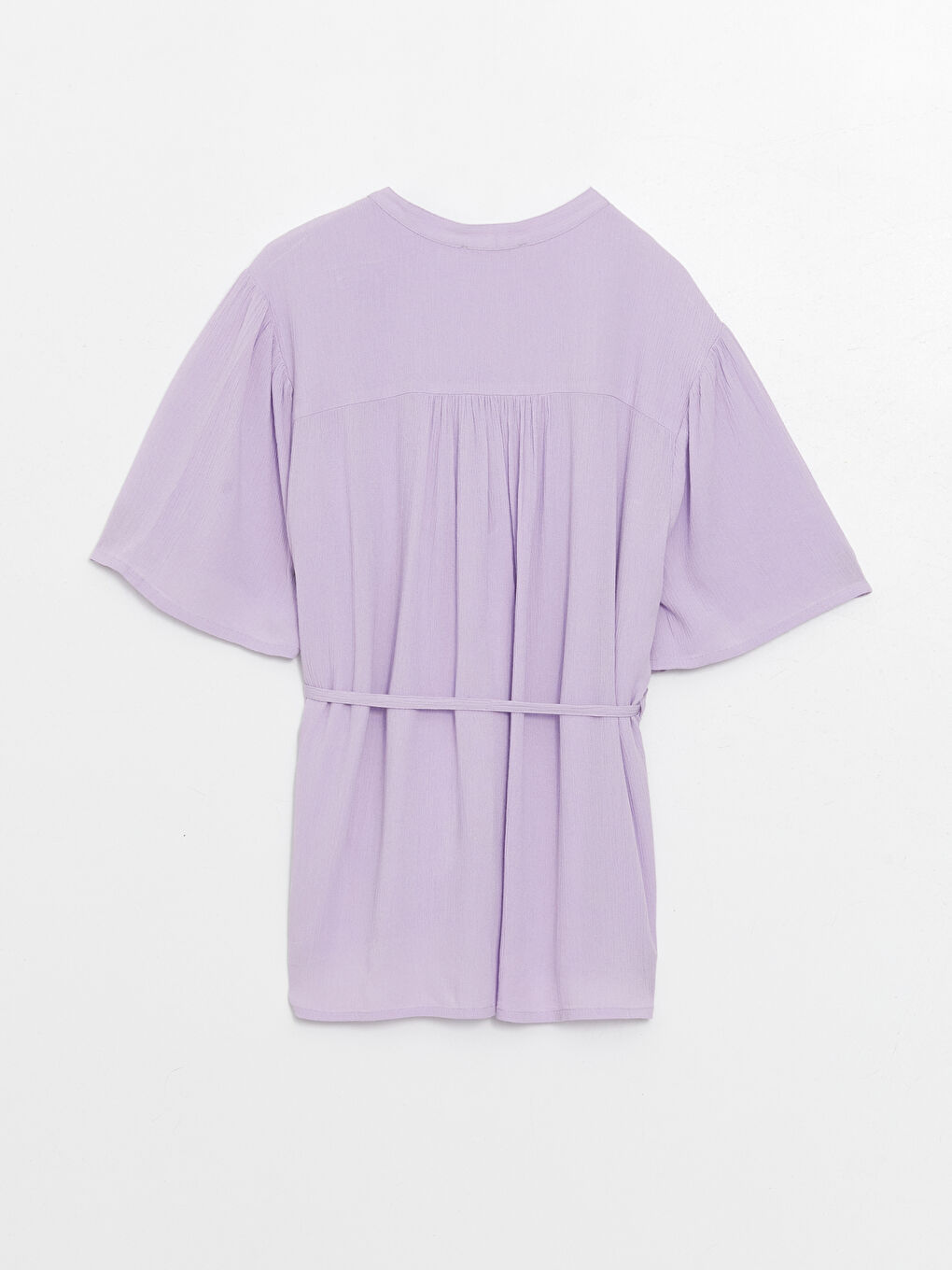 Crew Neck Plain Short Sleeve Oversize Women's Blouse -S4BG07Z8-Y0H