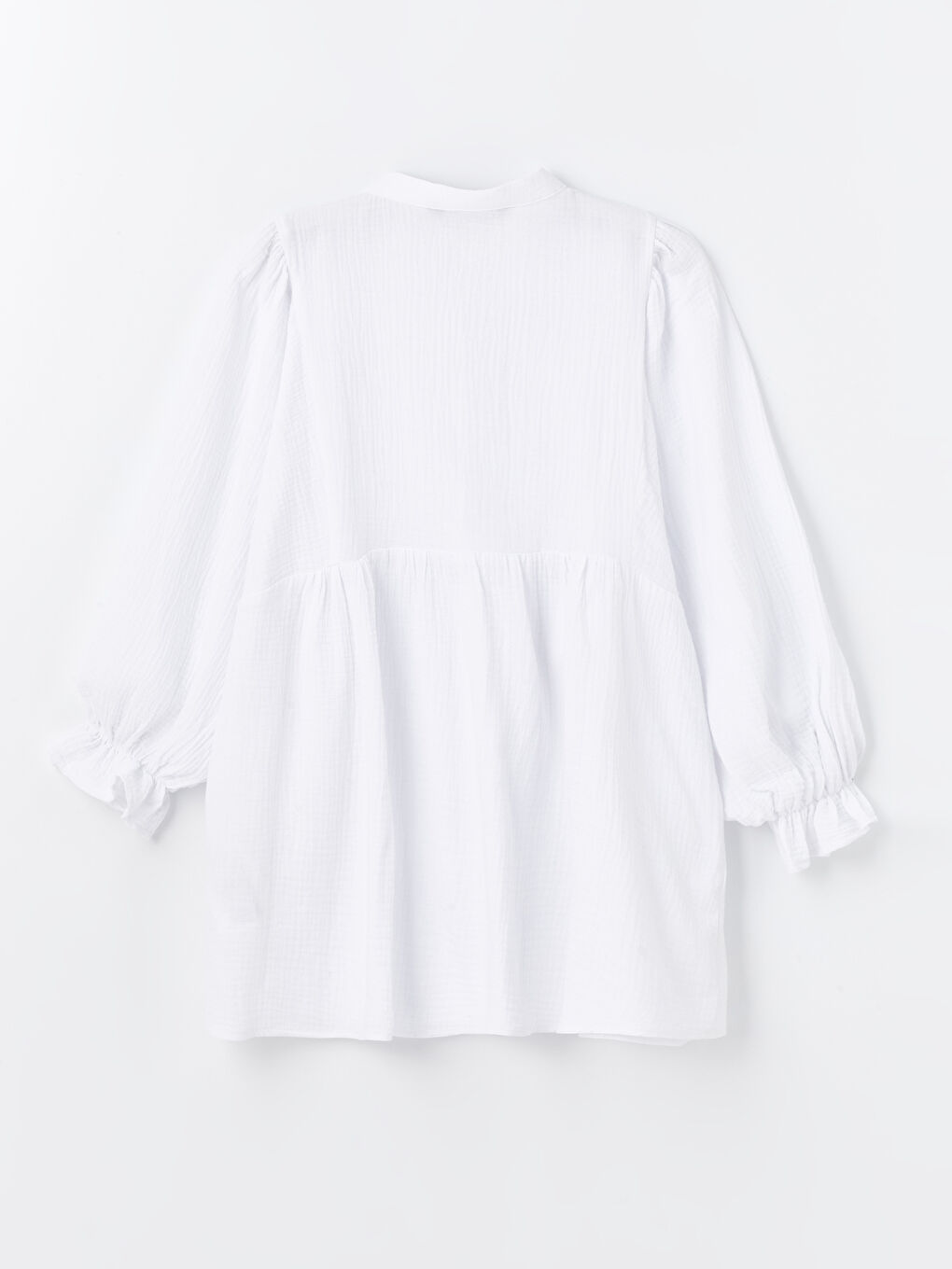 LCW Modest Grandad Collar Plain Long Sleeve Oversize Women's
