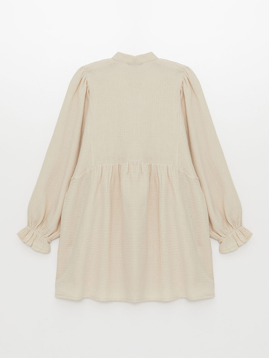 تونيك أوفراسايز كم طويل سادة بياقة مندرين للسيدات-6