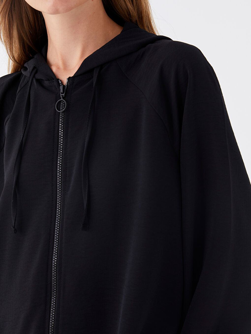 Hooded Regular Long Sleeve Oversize Women's Tunic -S4BG20Z8-HUC
