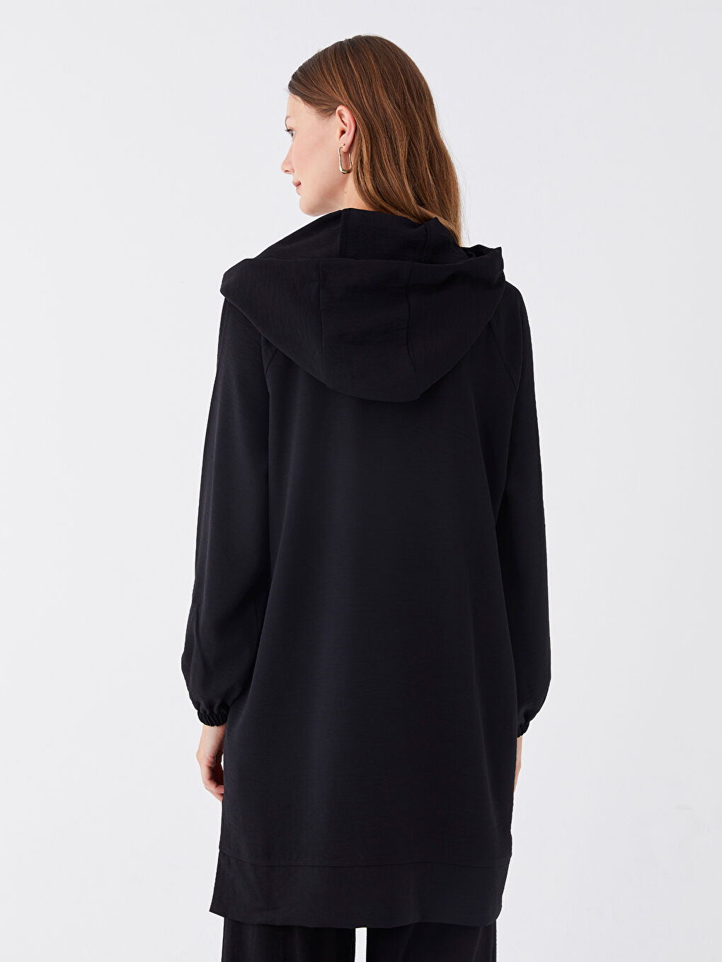 Hooded Regular Long Sleeve Oversize Women's Tunic -S4BG20Z8-HUC