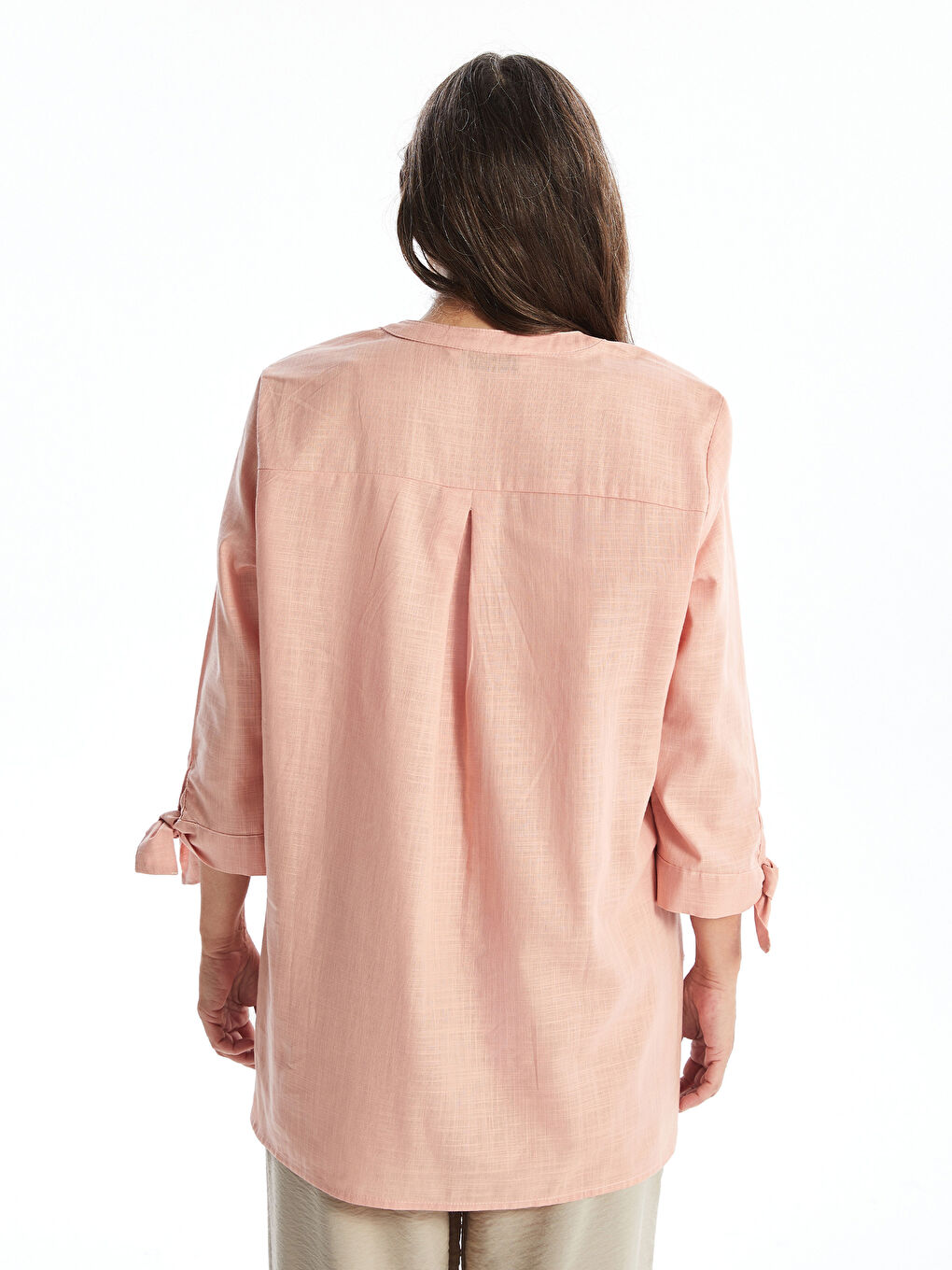 Women's Notch Neck Plain Shirt -S4BG60Z8-FJH