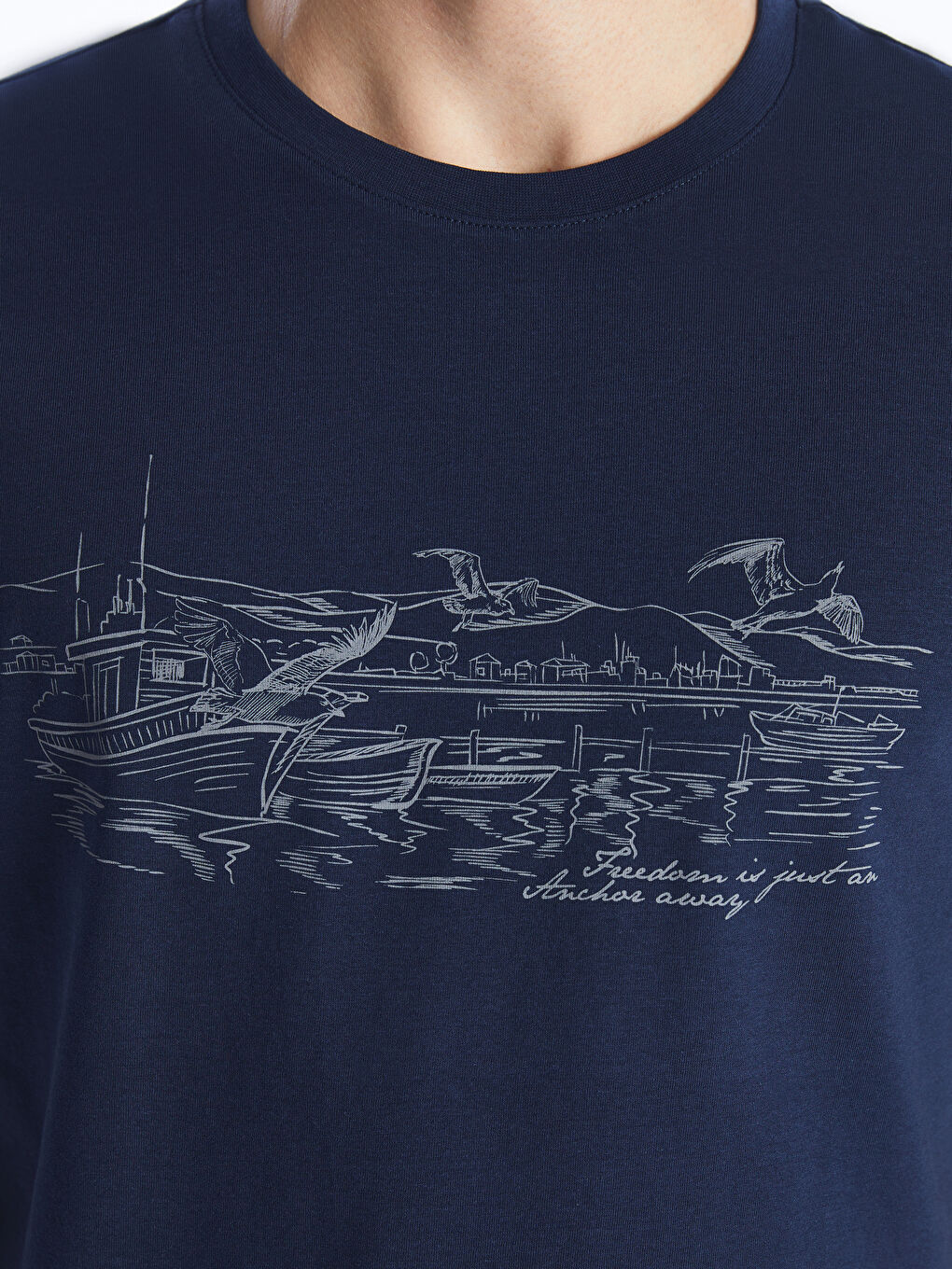 Crew Neck Short Sleeve Printed Combed Cotton Men's T-shirt -S4BG62Z8-SP7
