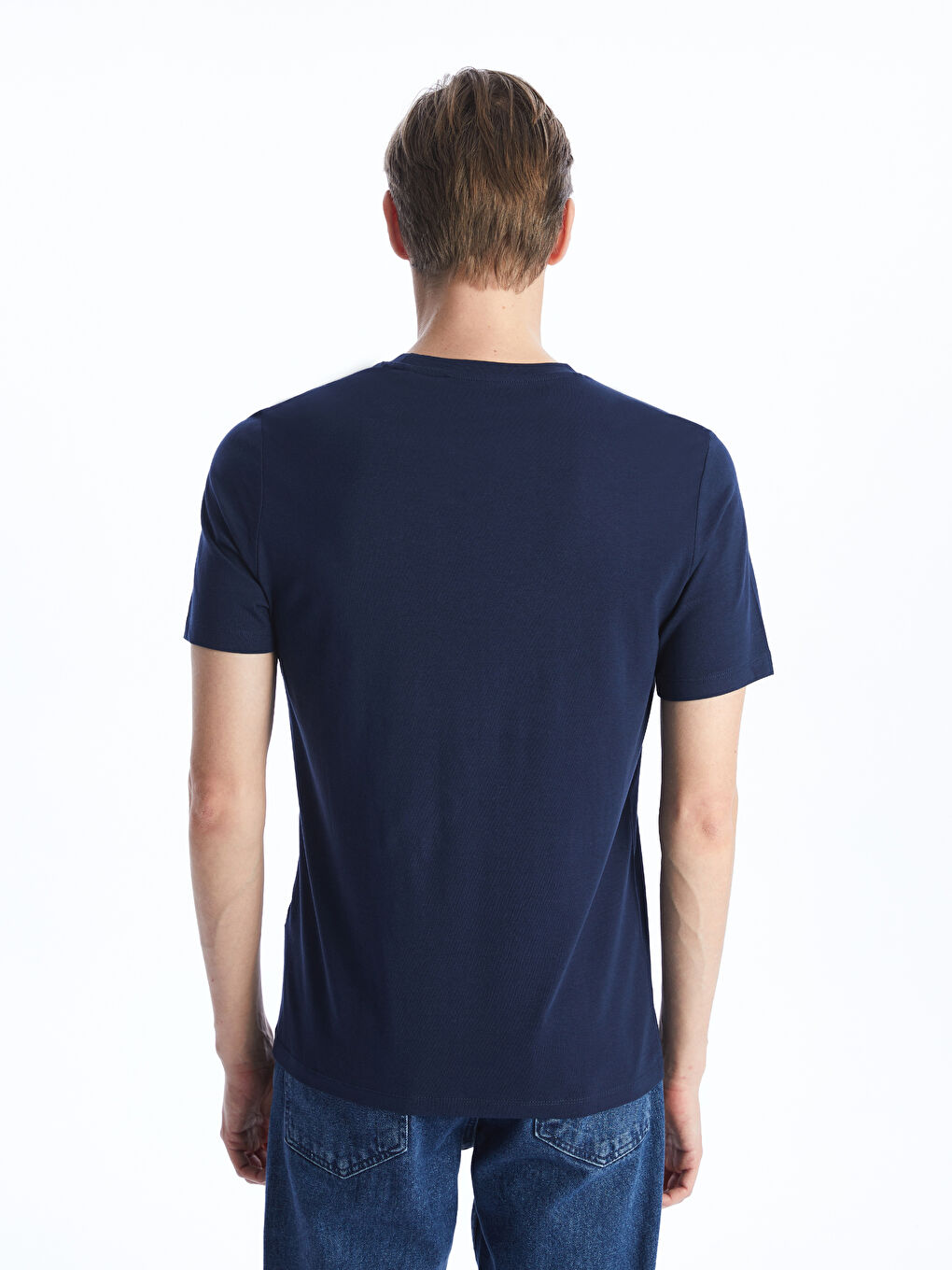 Crew Neck Short Sleeve Printed Combed Cotton Men's T-shirt -S4BG62Z8-SP7