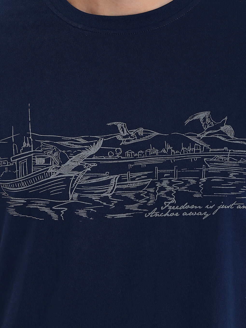 تي شيرت رجال كم قصير كول مدور مطبوع قطن ممشط-4