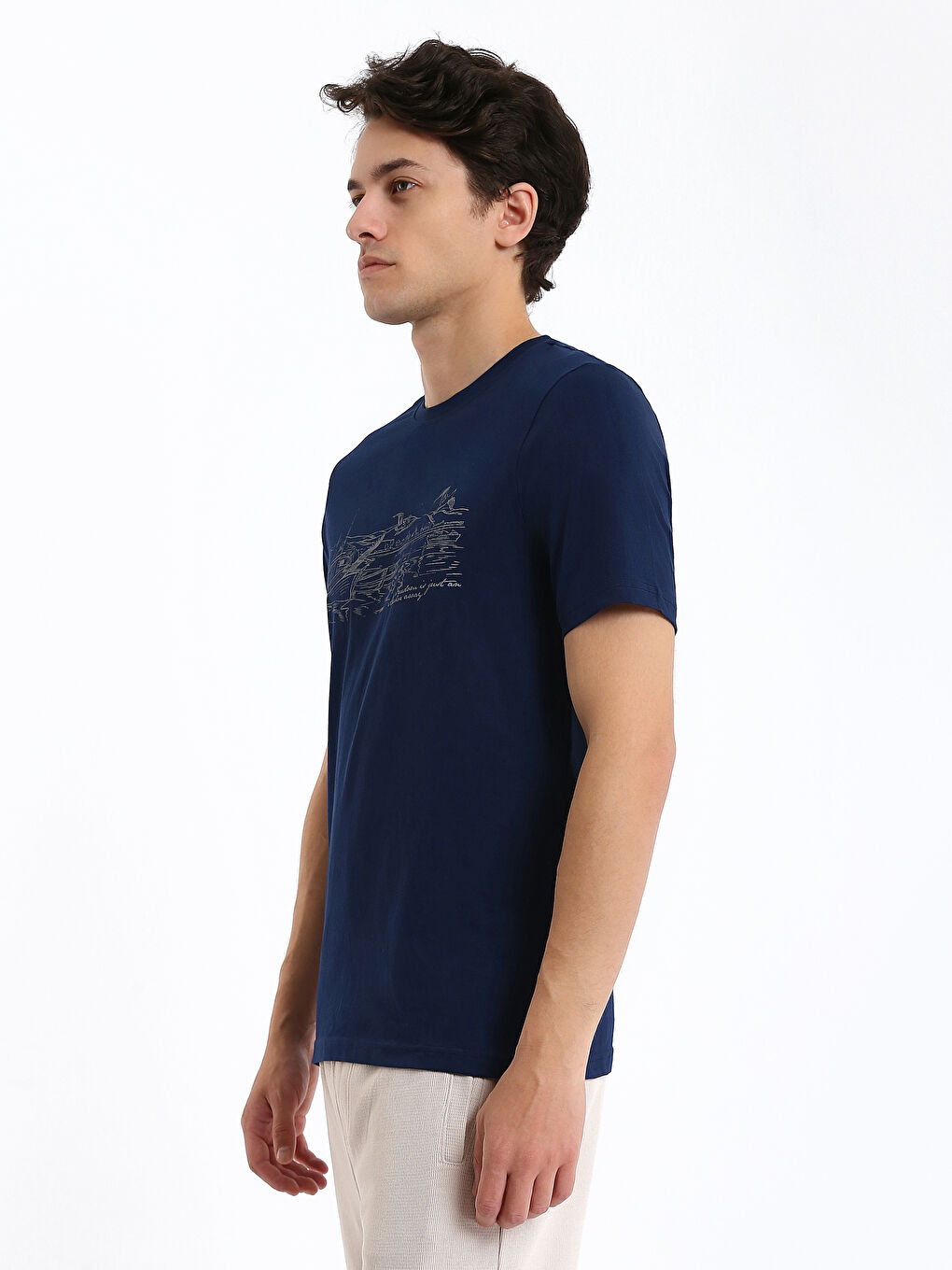 تي شيرت رجال كم قصير كول مدور مطبوع قطن ممشط-6