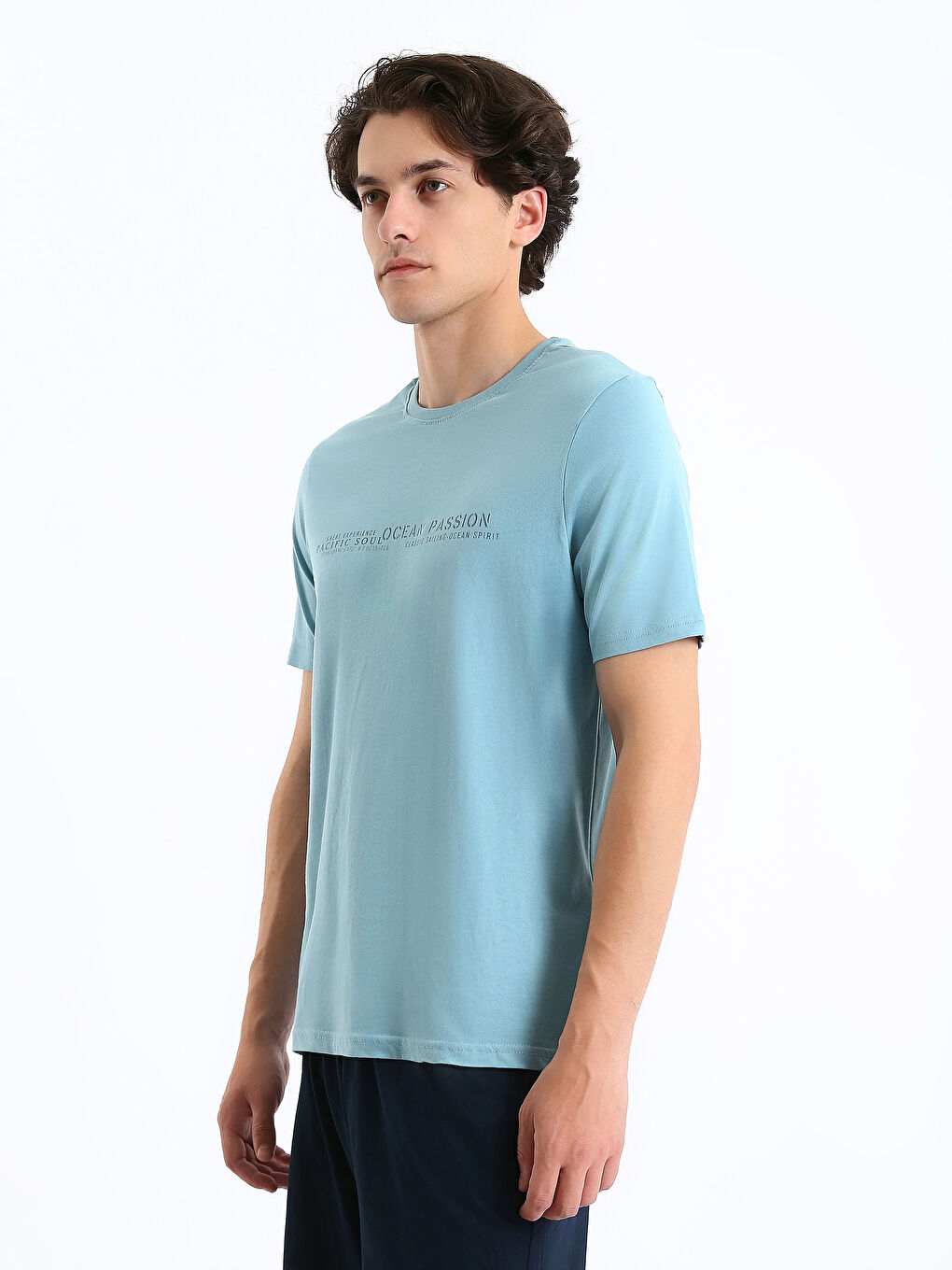 تي شيرت رجال كم قصير كول مدور مطبوع قطن ممشط-6