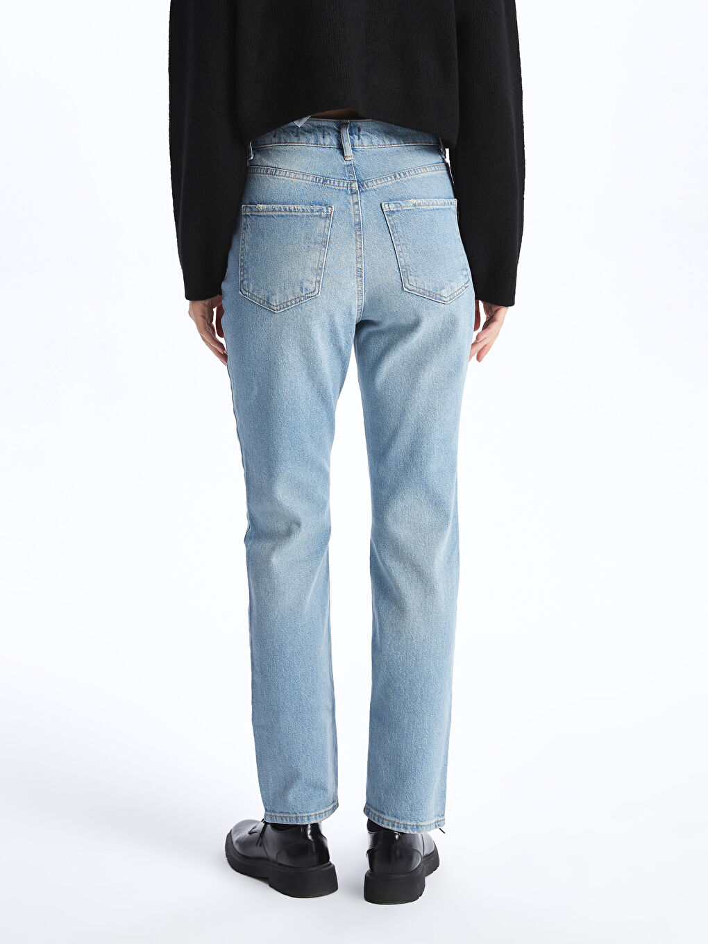 Straight Fit Women's Denim Trousers -S4BG93Z8-507