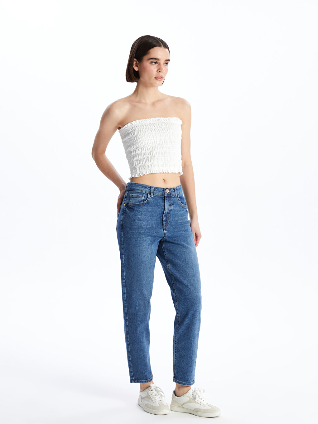 LCW Jeans Orta İndigo Rodeo Mom Fit Kadın Jean Pantolon - 1