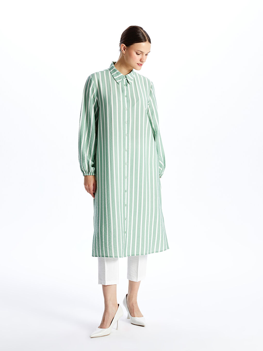 Patterned Long Sleeve Women's Shirt Tunic