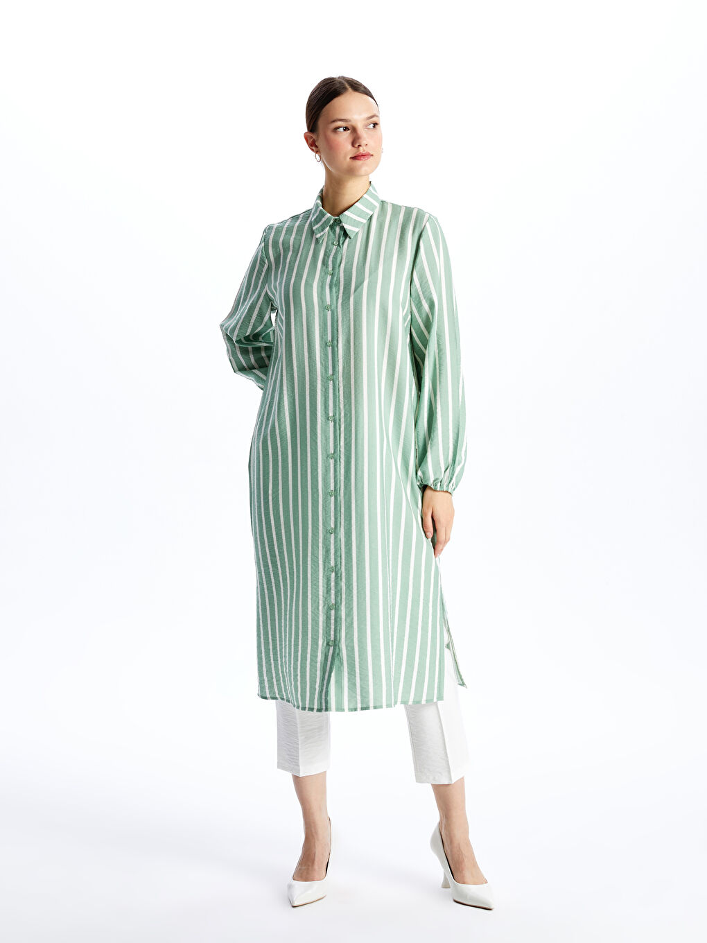 Patterned Long Sleeve Women's Shirt Tunic-6