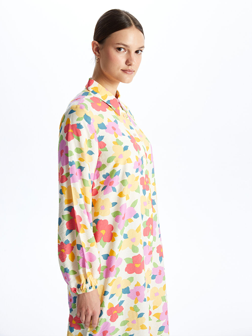 Patterned Long Sleeve Women's Shirt Tunic-2