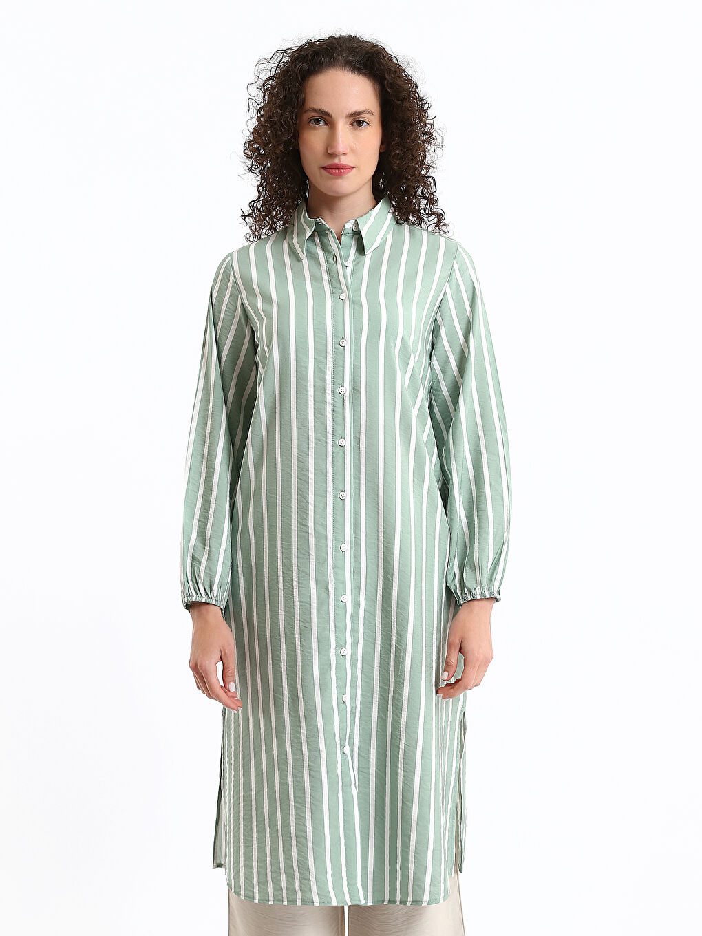 Patterned Long Sleeve Women's Shirt Tunic-1