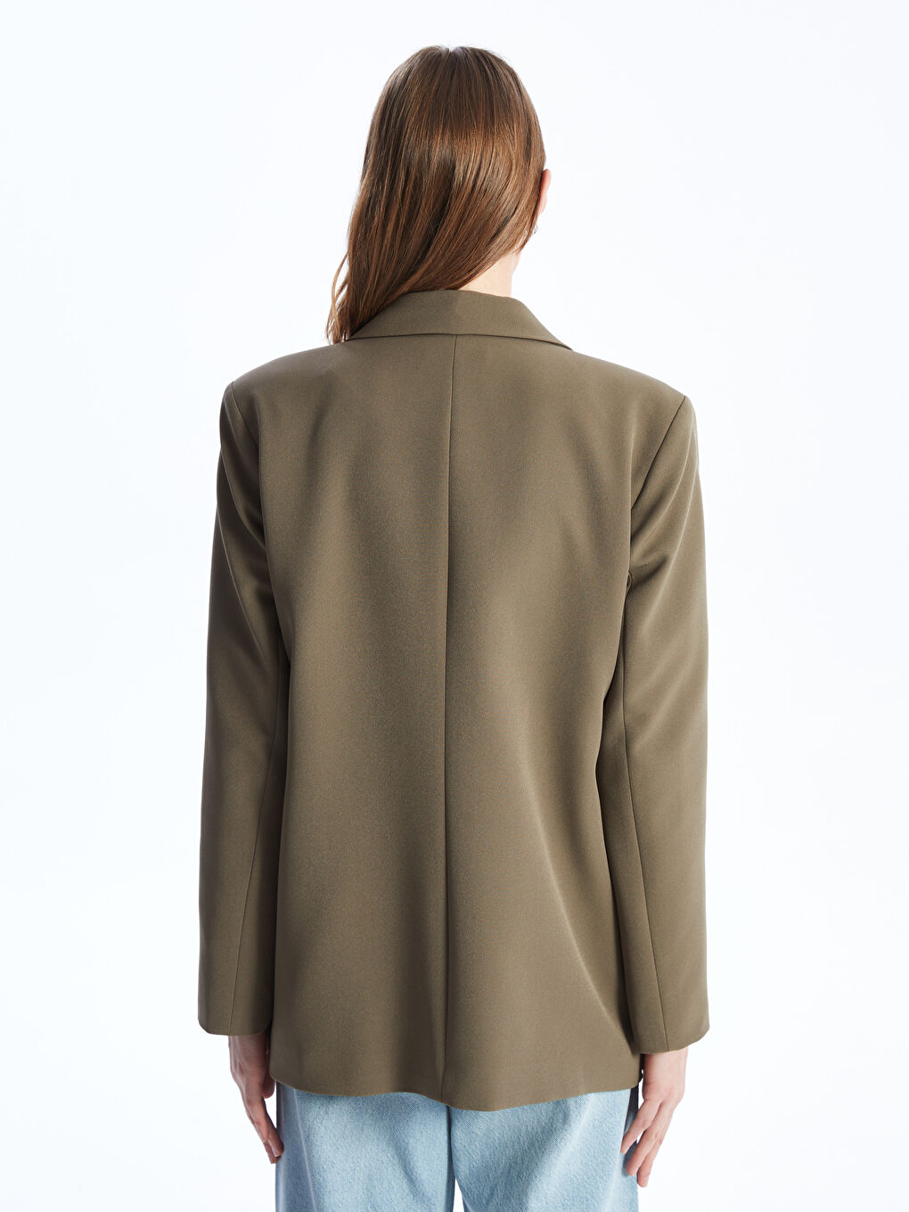 LCW Vision Haki Düz Uzun Kollu Kadın Blazer Ceket - 4