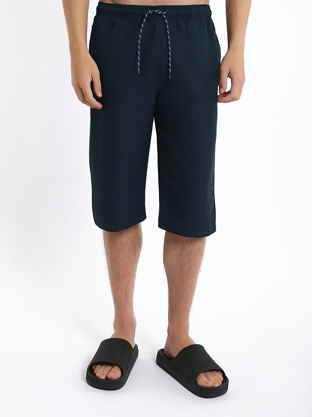 Below Knee Men's Swimming Shorts-2
