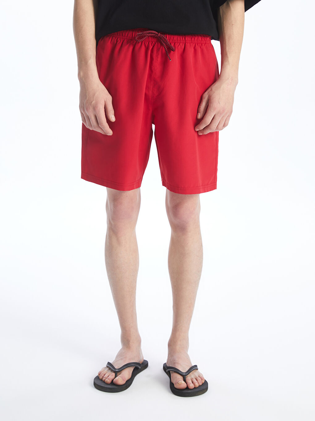 شورت سباحة قصير سادة للرجال-5