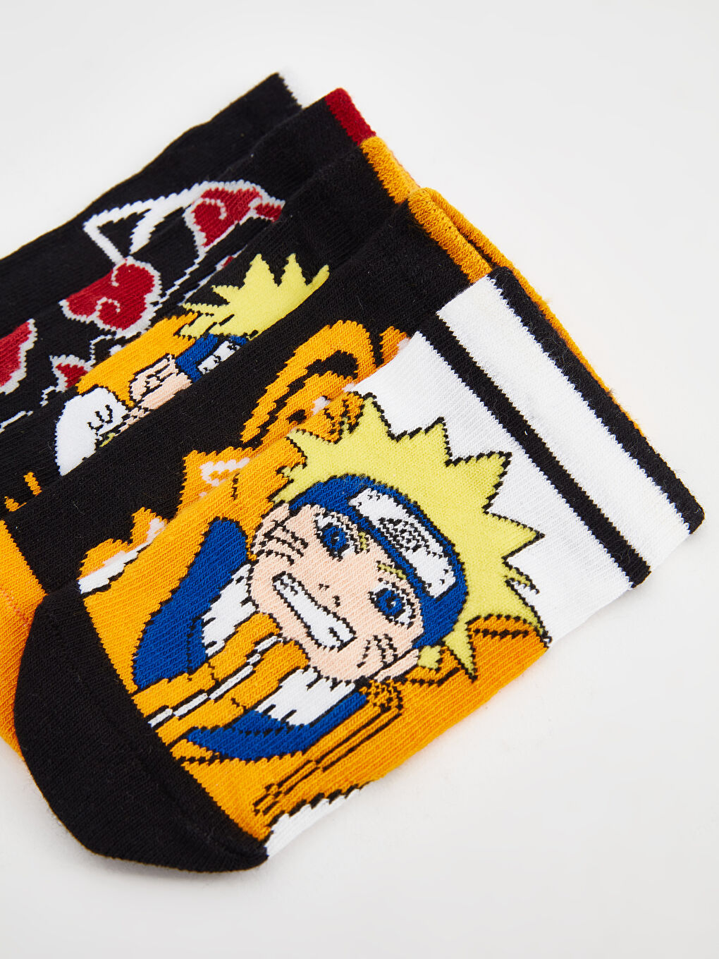 Karışık Naruto Desenli Erkek Çocuk Patik Çorap 5'li-3