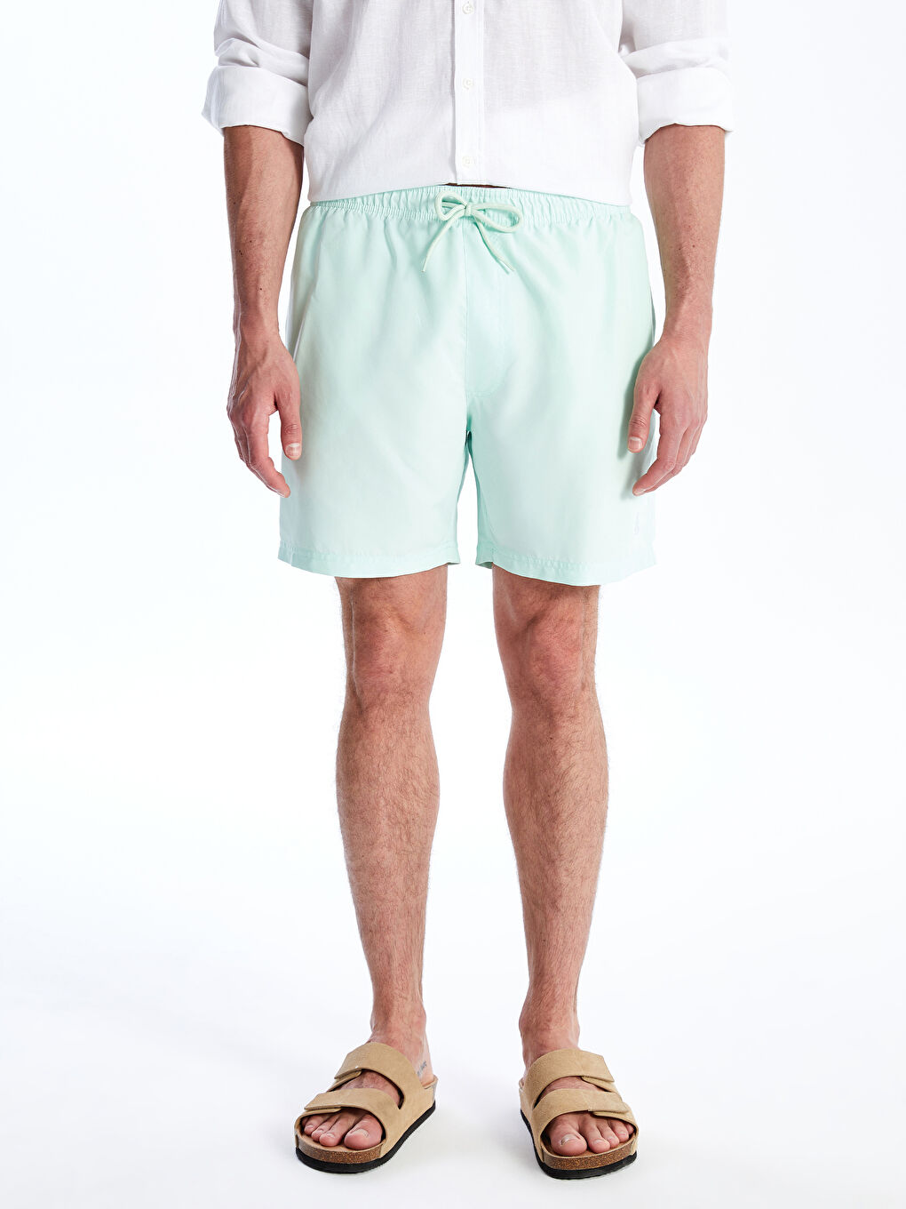 LCW SWIMWEAR Turkuaz Kısa Boy Baskılı Erkek Deniz Şortu - 3