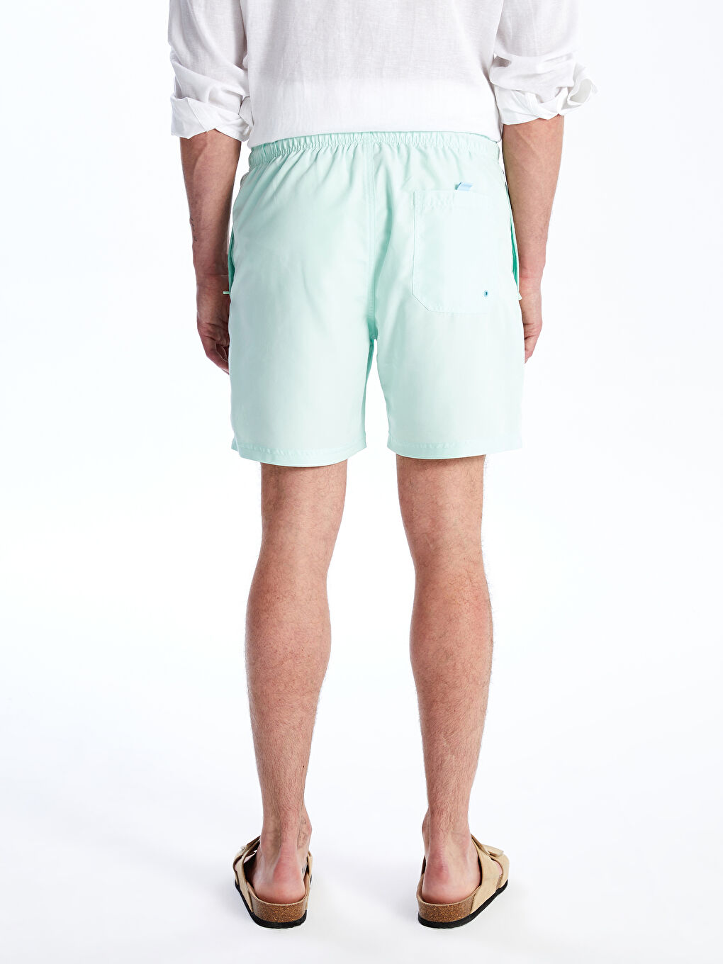 LCW SWIMWEAR Turkuaz Kısa Boy Baskılı Erkek Deniz Şortu - 4