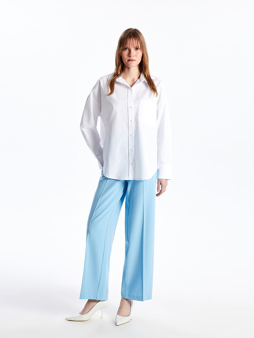 LCW Vision Standard Fit Plain Wide Leg Women's Trousers -S4BI50Z8-JUL