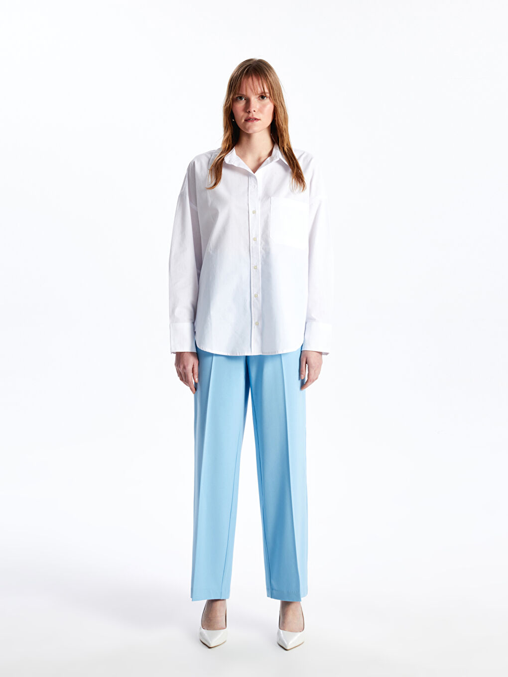 LCW Vision Standard Fit Plain Wide Leg Women's Trousers -S4BI50Z8-JUL