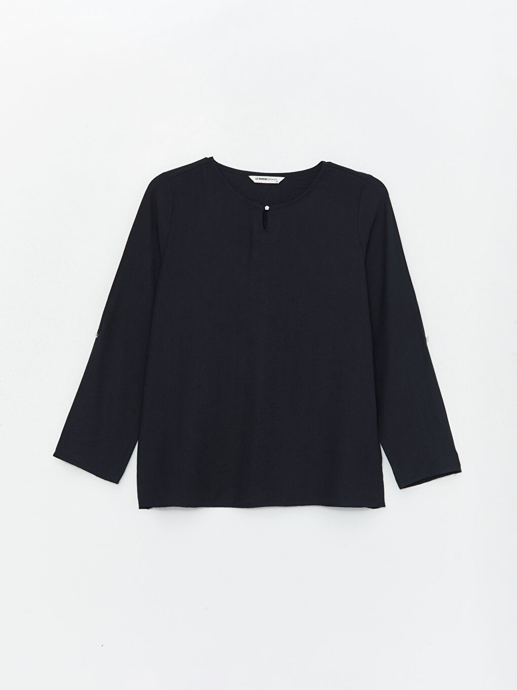 Crew Neck Plain Long Sleeve Women's Blouse -S4BI87Z8-CVL