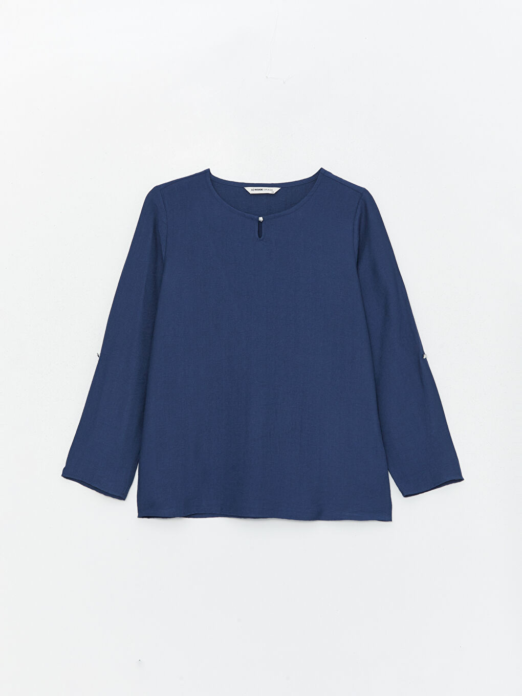 Crew Neck Plain Long Sleeve Women's Blouse -S4BI87Z8-HSD