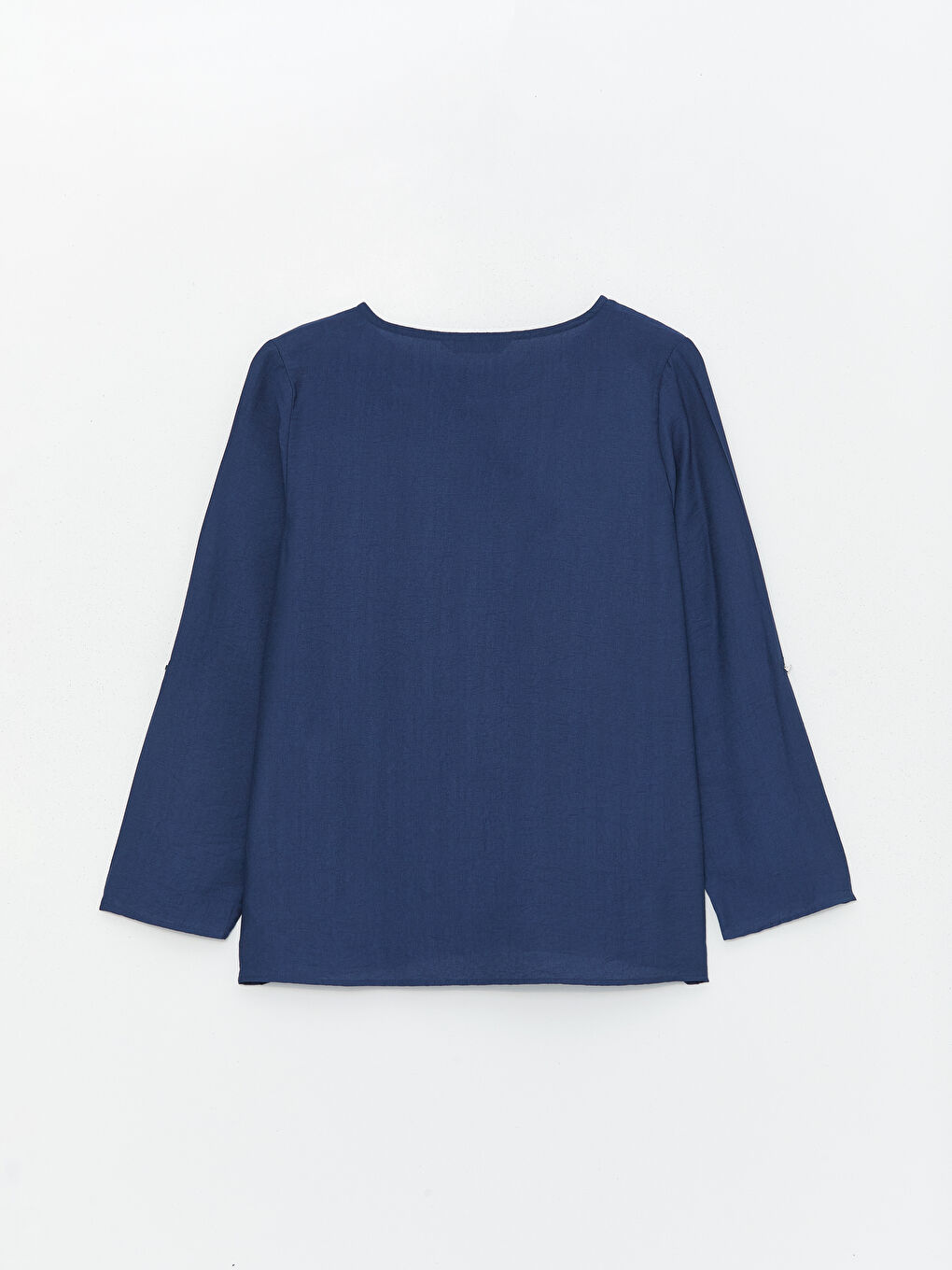 Crew Neck Plain Long Sleeve Women's Blouse -S4BI87Z8-HSD