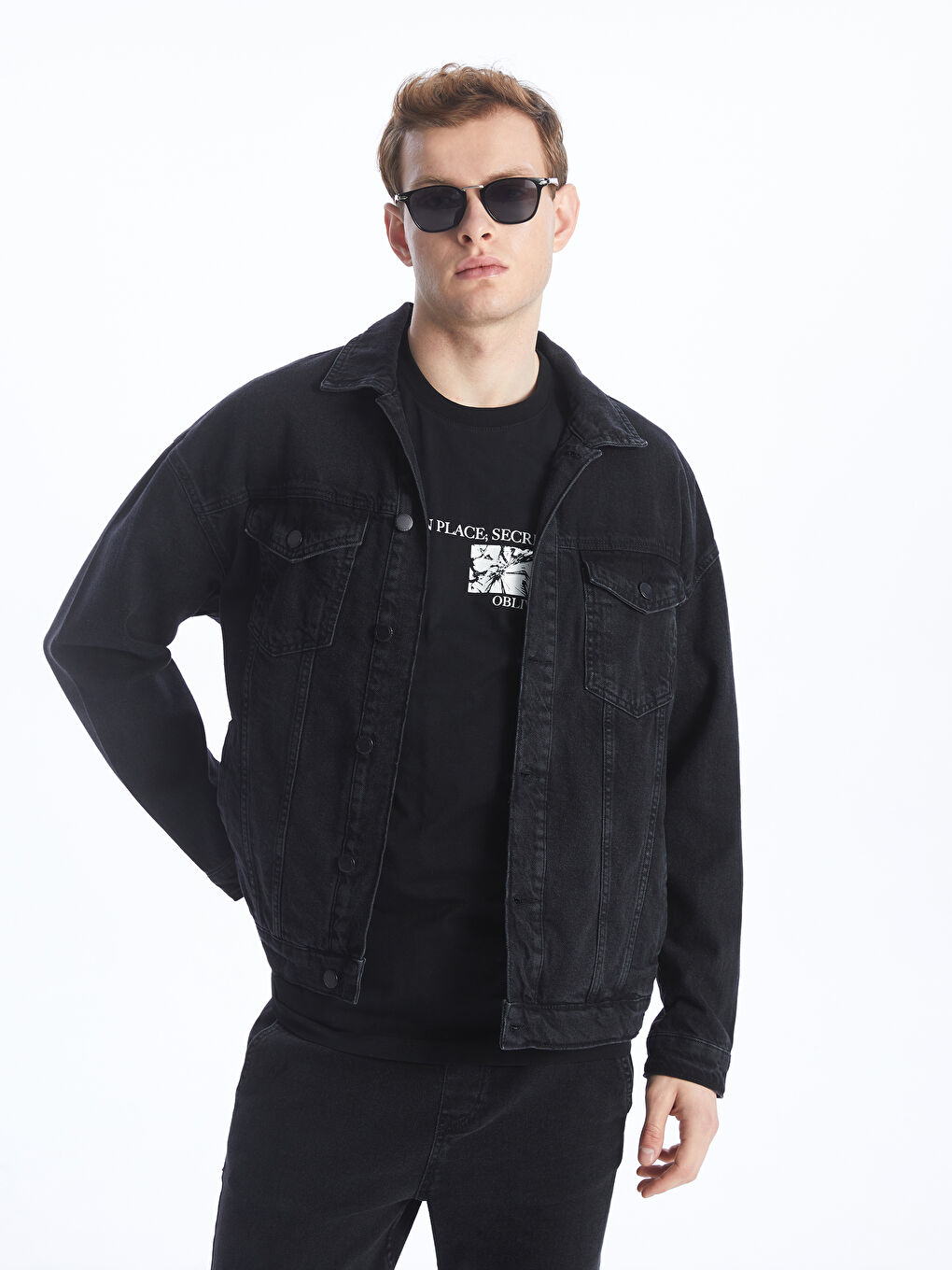 Relaxed Fit Men's Denim Jacket -S4BJ72Z8-M0U