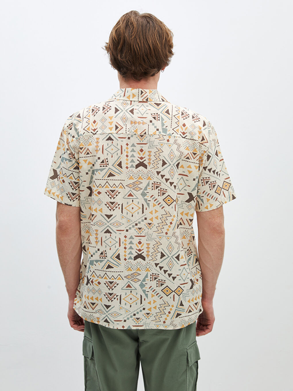 Karışık Regular Fit Kısa Kollu Desenli Erkek Gömlek-4