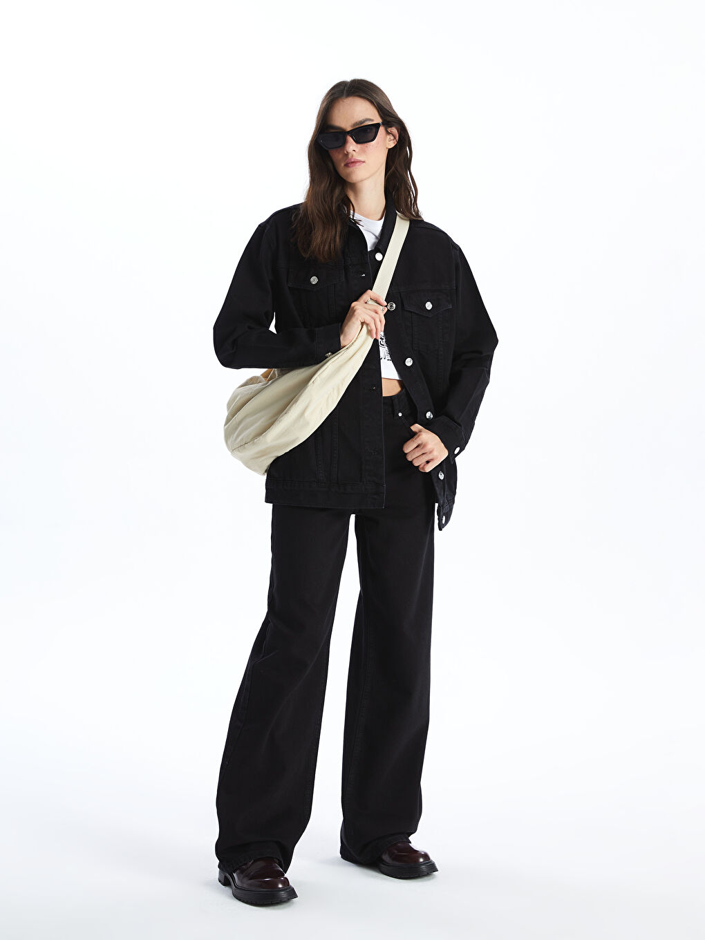 High Waist Wideleg Women's Jean Trousers -S4BK50Z8-CVL