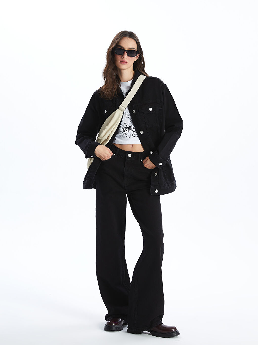 High Waist Wideleg Women's Jean Trousers -S4BK50Z8-CVL