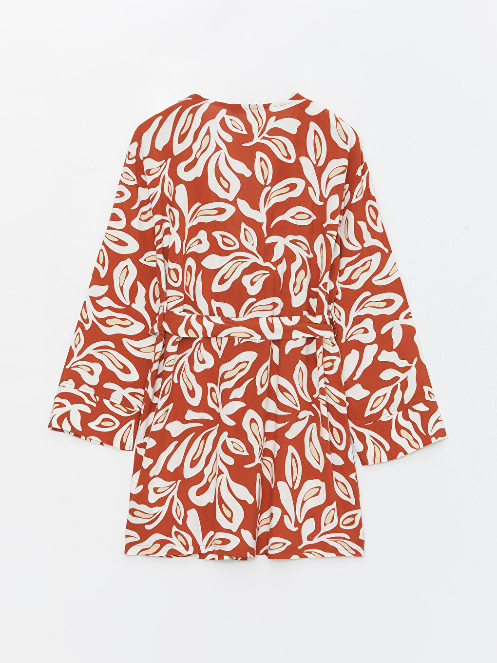 Shawl Collar Patterned Long Sleeve Oversize Women's Kimono-6