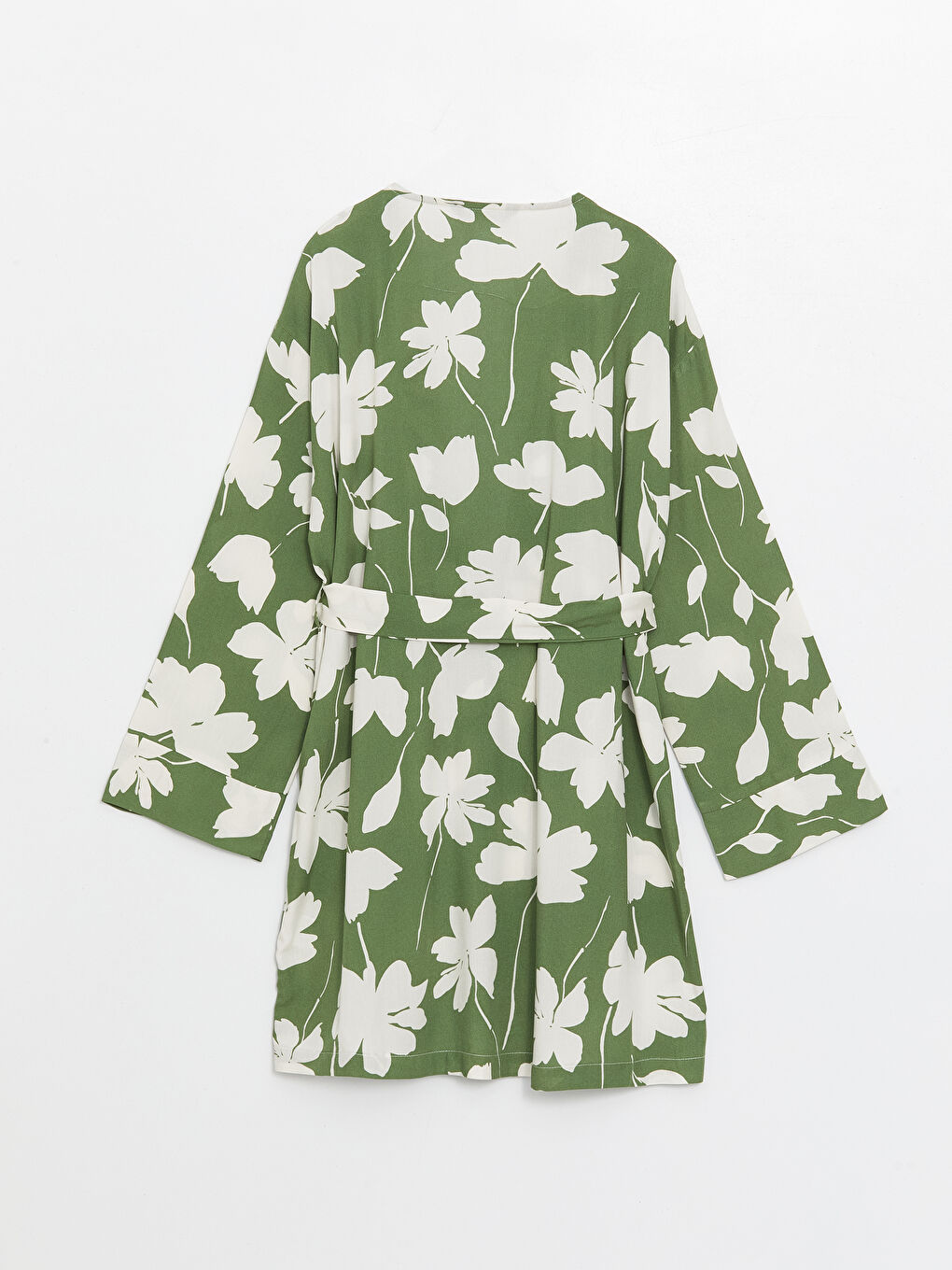 Shawl Collar Patterned Long Sleeve Oversize Women's Kimono-6