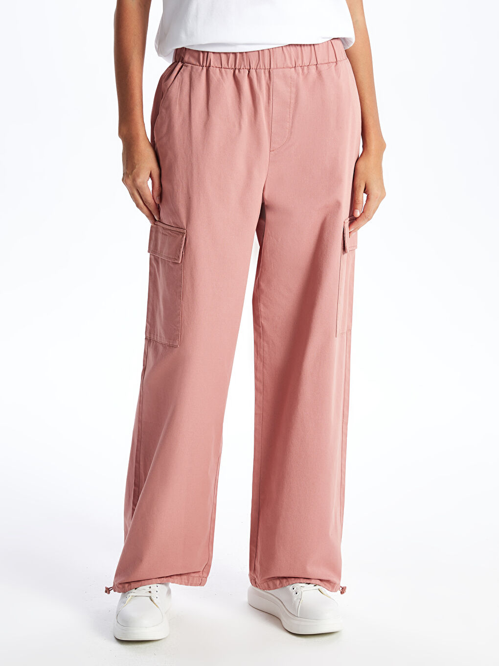 LCW Vision Elasticated Waist Jogger Women's Cargo Trousers -S4BL80Z8-JLY