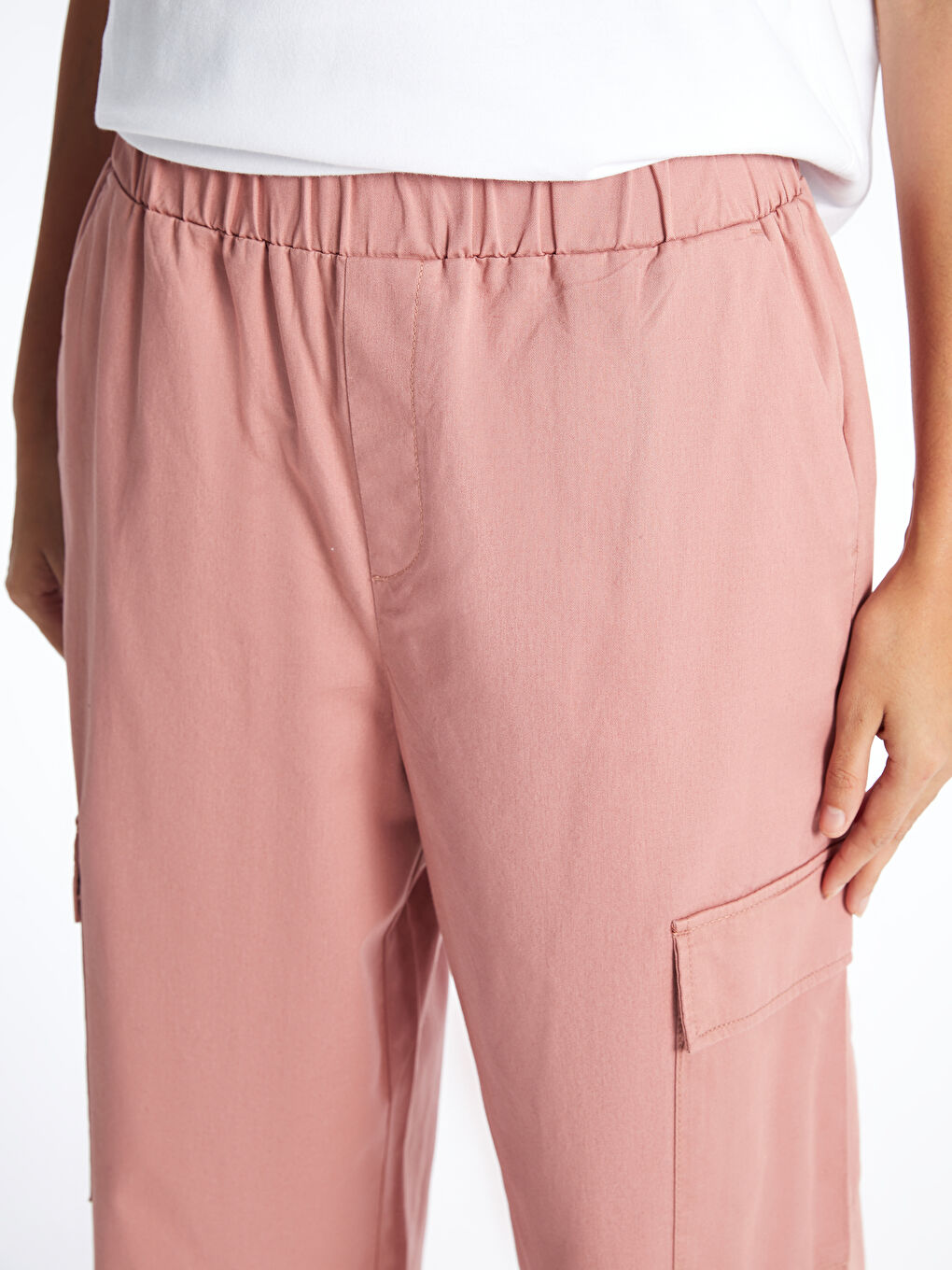 LCW Vision Elasticated Waist Jogger Women's Cargo Trousers -S4BL80Z8-JLY