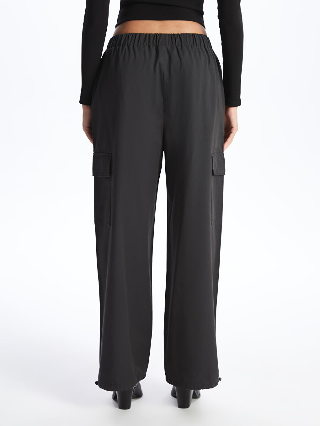 Брюки карго джоггеры с эластичным поясом для женщин-3
