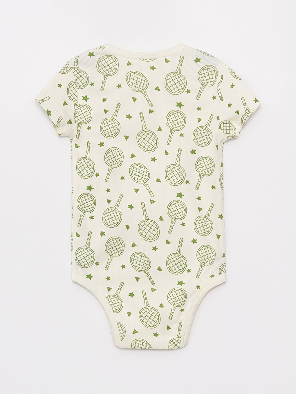 بدلة جسم ولاد صغير مطبوعة بكول مدور مع كباسات-2