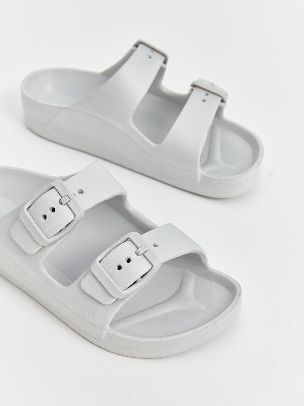 Buckle Detailed Double Strap Boys' Slipper -S4BM16Z4-DBQ