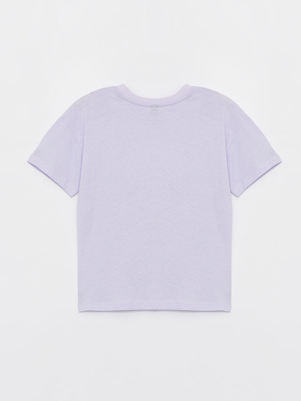 Lila Rahat Kalıp Bisiklet Yaka Erkek Çocuk Tişört-1