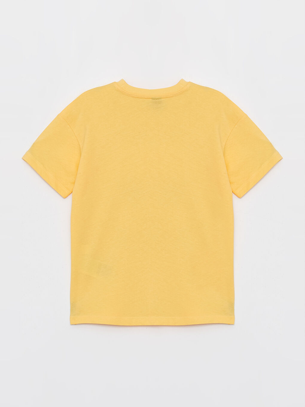 Sarı Rahat Kalıp Bisiklet Yaka Erkek Çocuk Tişört-1