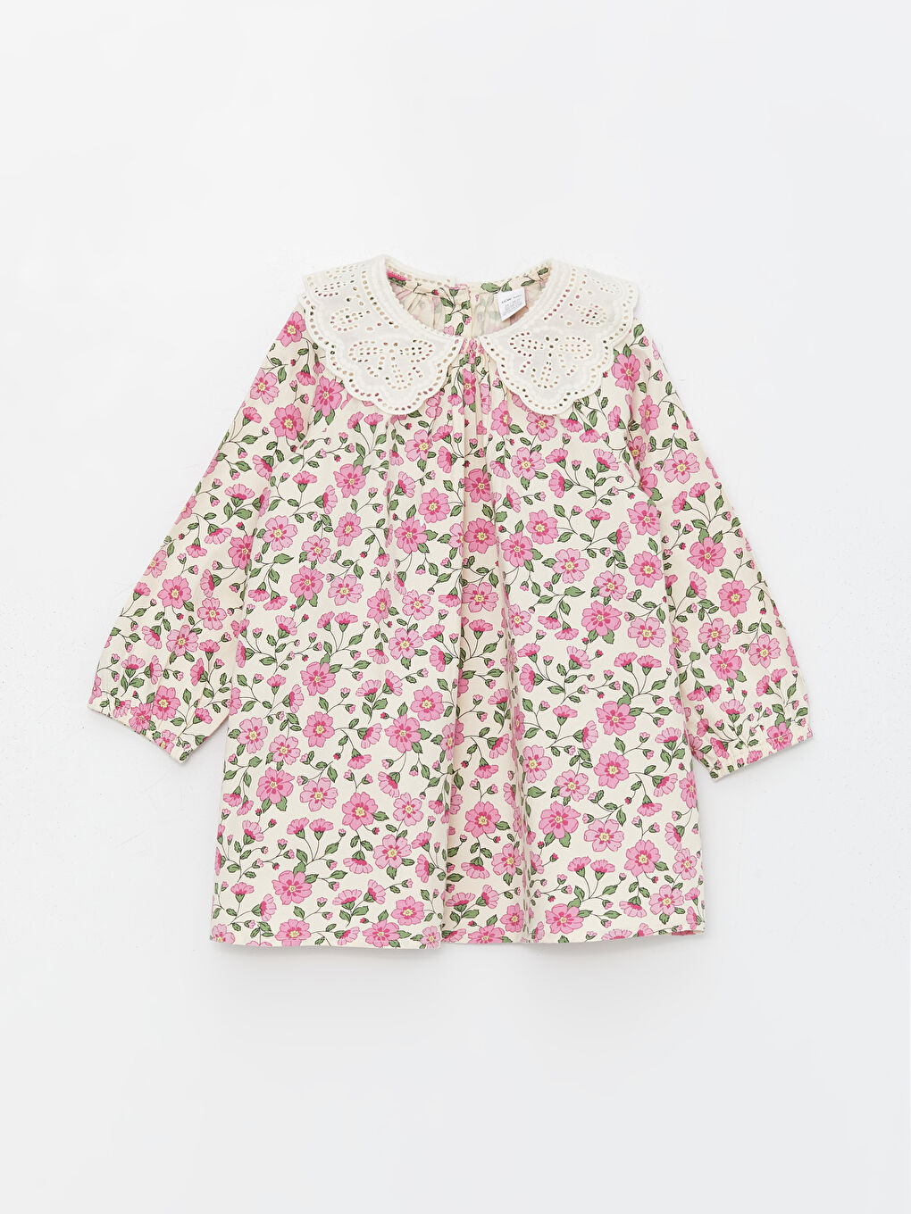 Peter Pan Collar Short Sleeve Floral Patterned Baby Girls' Dress -S4BM36Z1-LRA