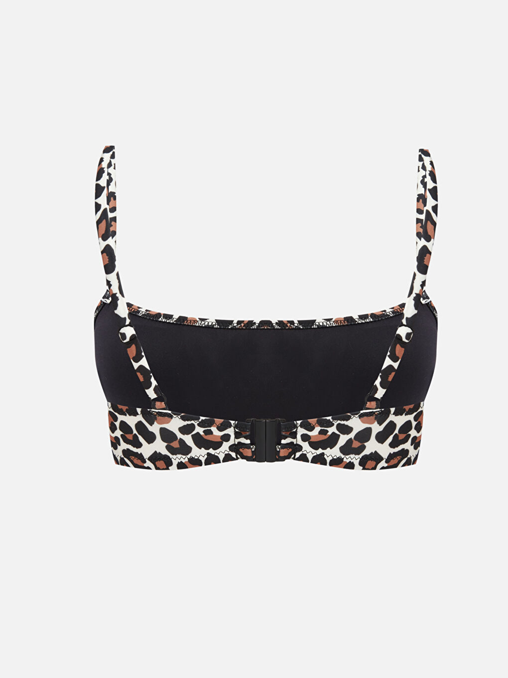Leopard Print Women's Bikini Top with Stitched Pads -S4BM61Z8-LQJ