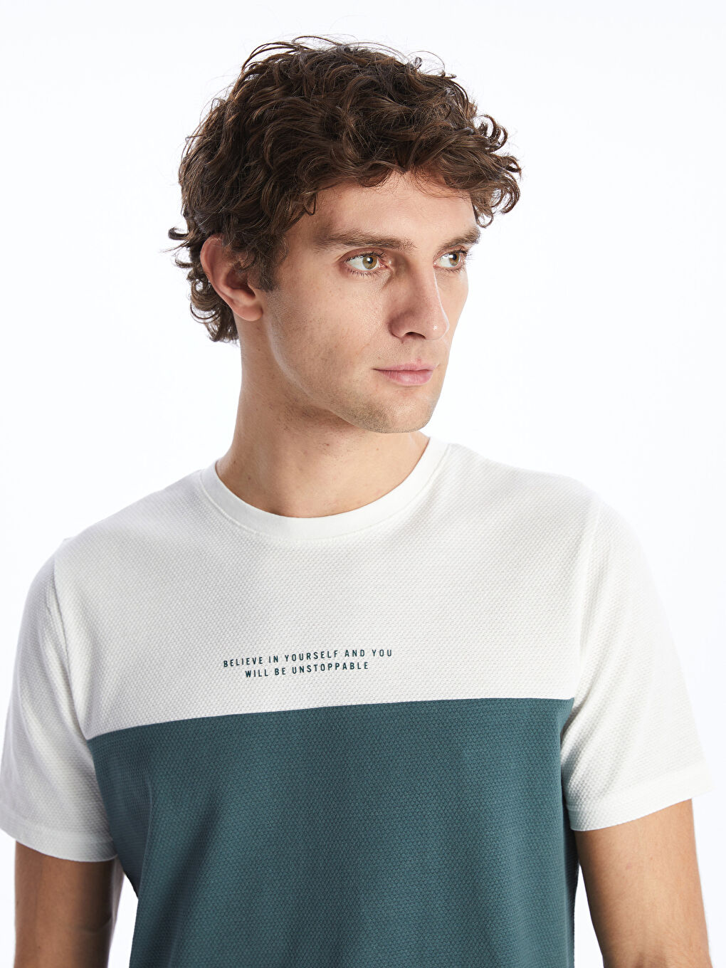 Crew Neck Short Sleeve Color Block Men's T-Shirt -S4BM89Z8-R9J