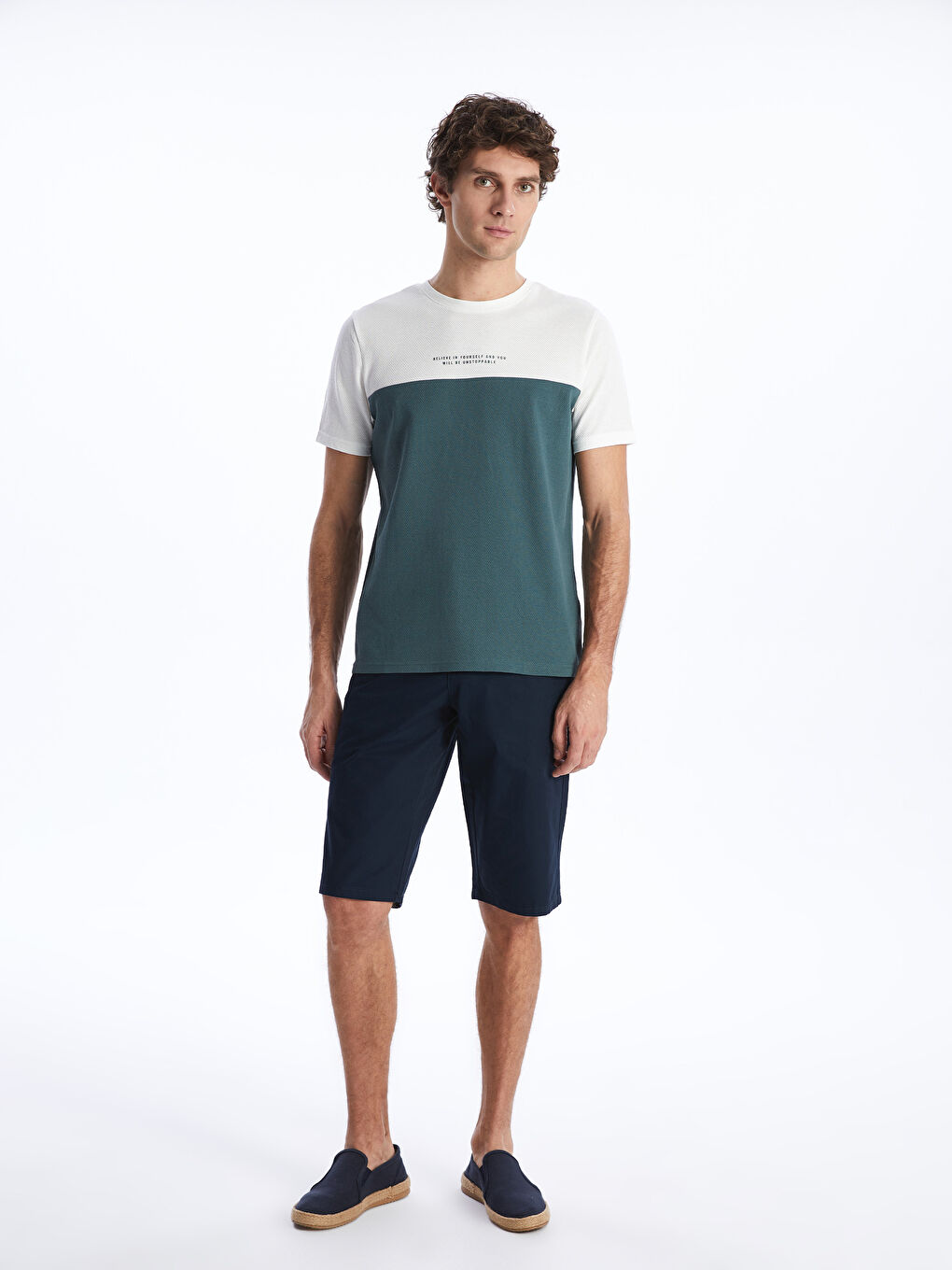 Crew Neck Short Sleeve Color Block Men's T-Shirt -S4BM89Z8-R9J