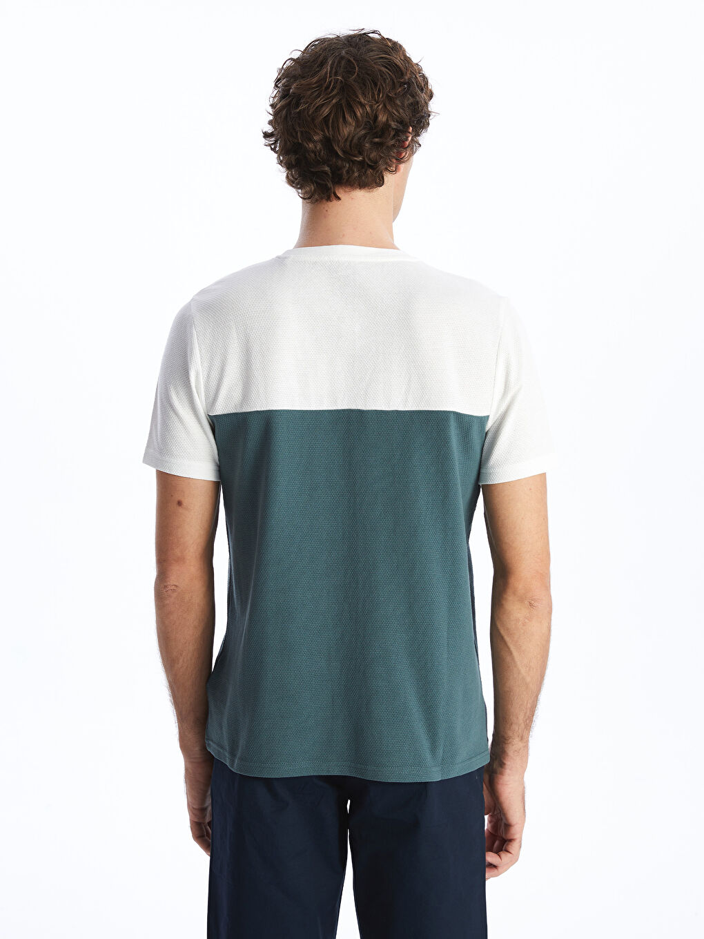 Crew Neck Short Sleeve Color Block Men's T-Shirt -S4BM89Z8-R9J