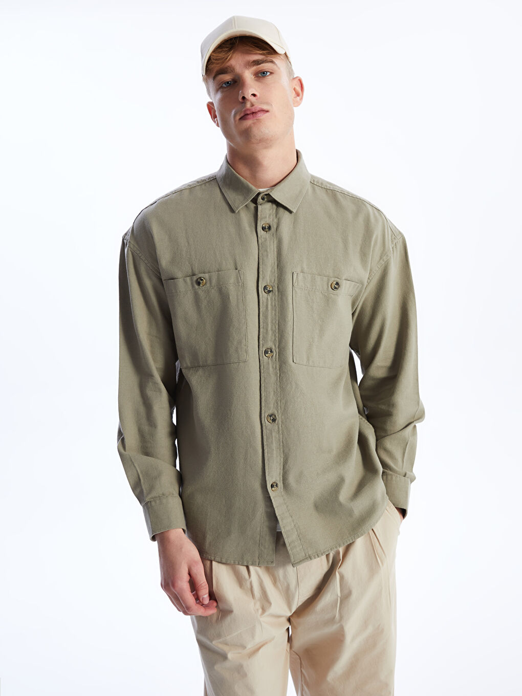 XSIDE Relaxed Fit Long Sleeve Men's Shirt -S4BN03Z8-RBW