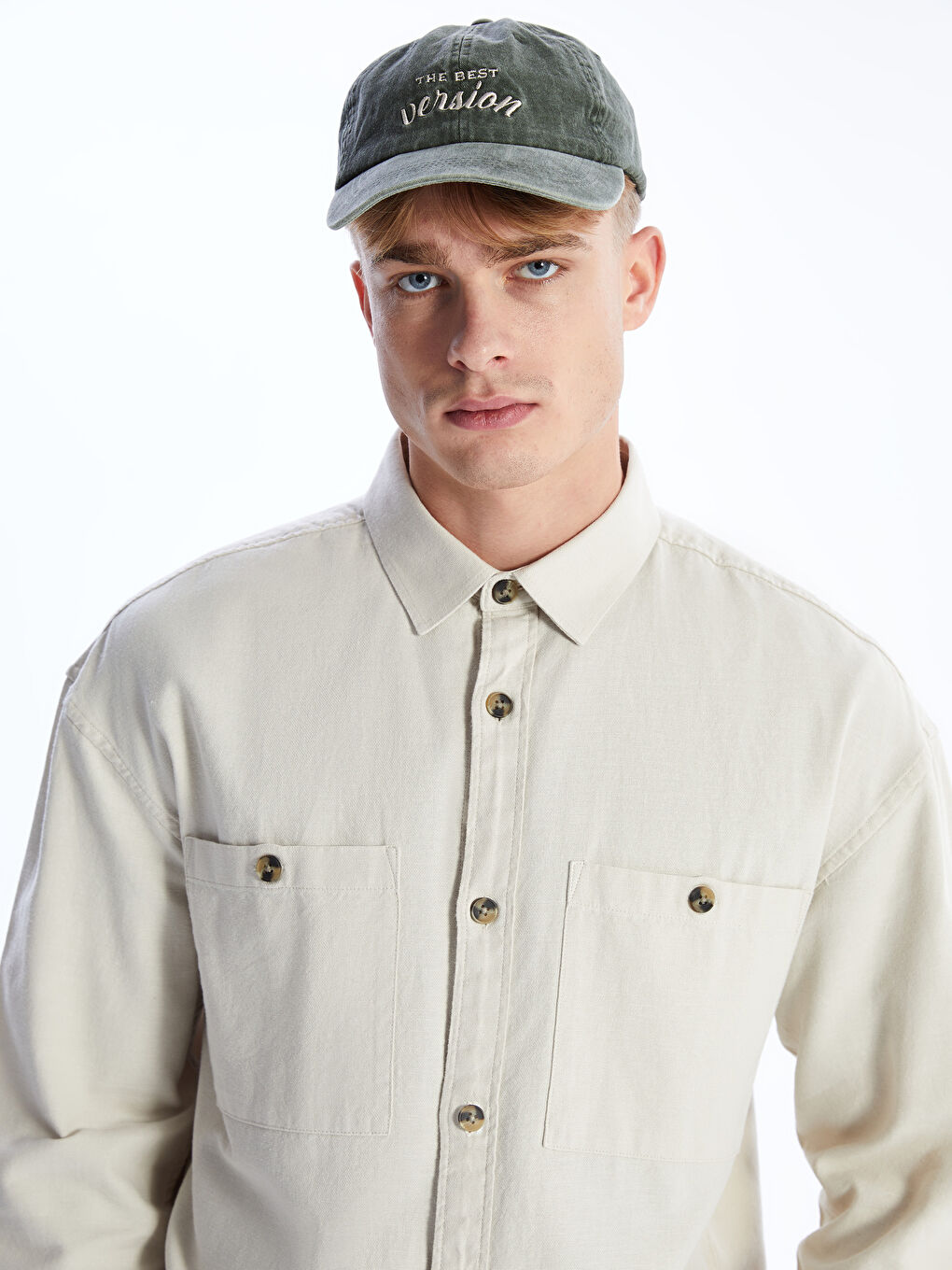 Relaxed Fit Long Sleeve Men's Shirt -S4BN03Z8-S9D