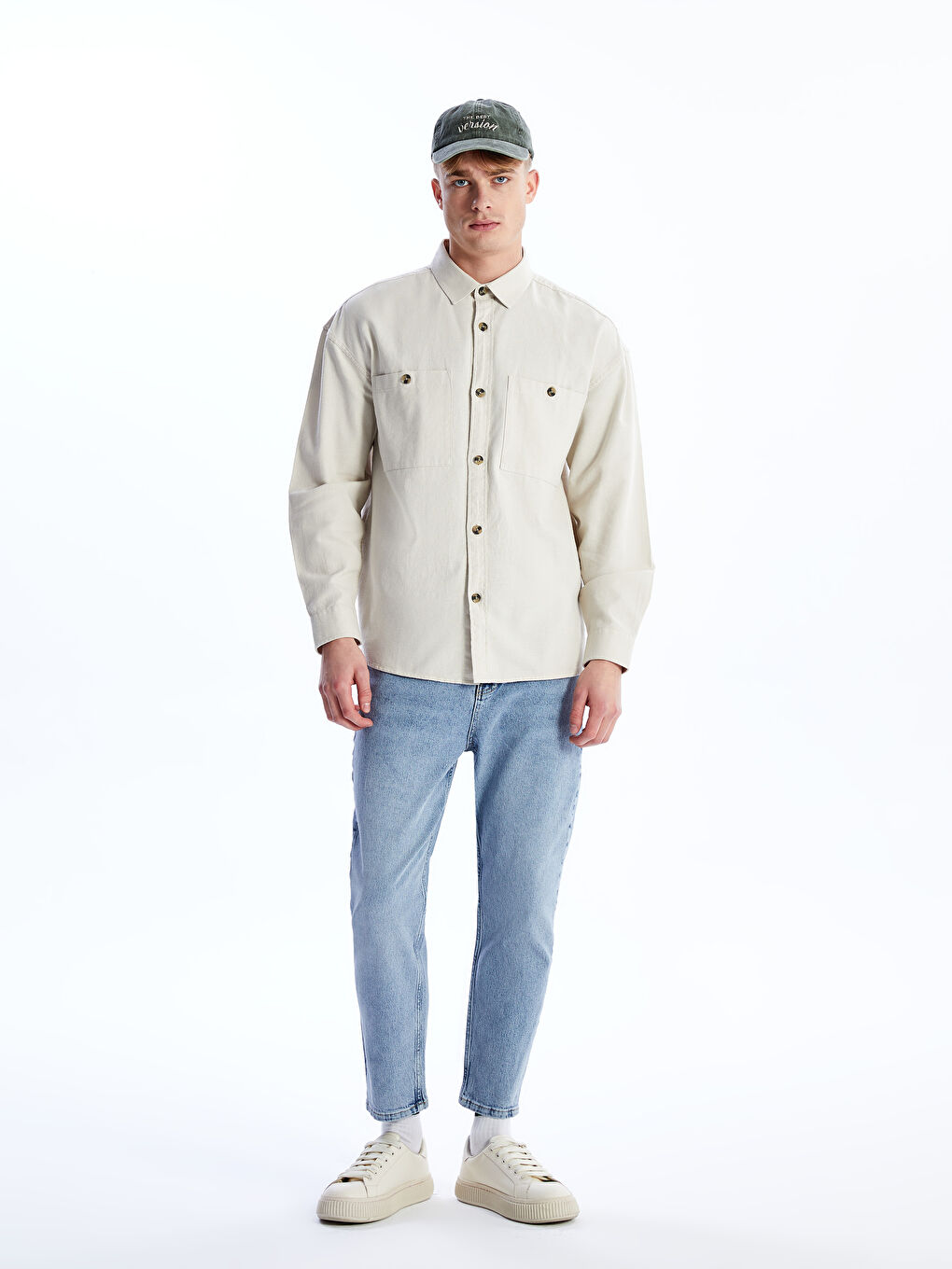 Relaxed Fit Long Sleeve Men's Shirt -S4BN03Z8-S9D