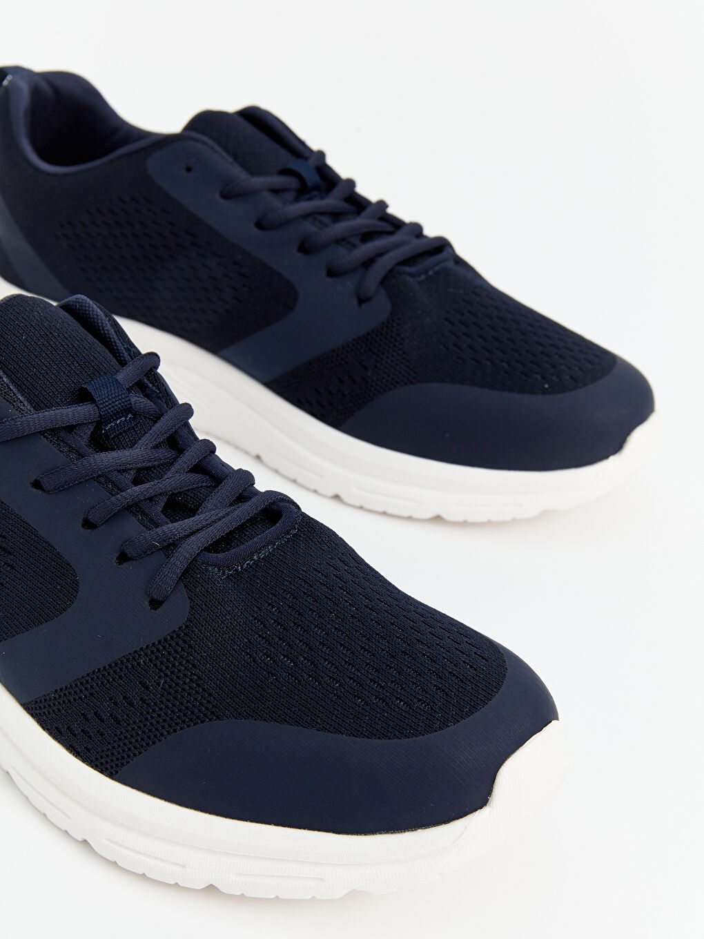 Lacivert Bağcıklı File Detaylı Erkek Spor Ayakkabı-2